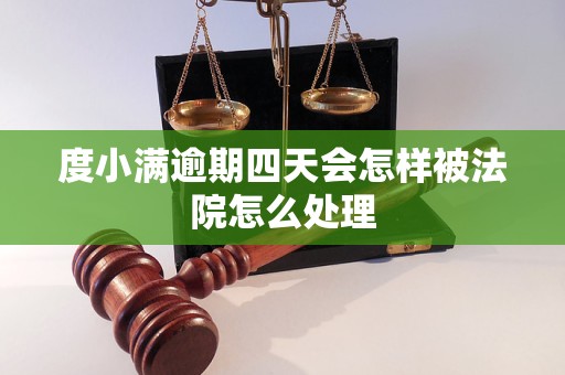 度小满逾期四天会怎样被法院怎么处理