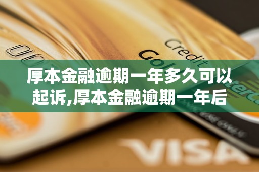 厚本金融逾期一年多久可以起诉,厚本金融逾期一年后可以采取什么法律措施