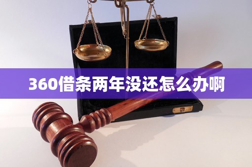 360借条两年没还怎么办啊