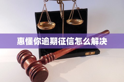 惠懂你逾期征信怎么解决