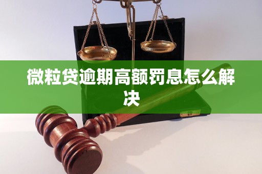 微粒贷逾期高额罚息怎么解决