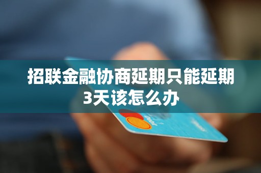 招联金融协商延期只能延期3天该怎么办