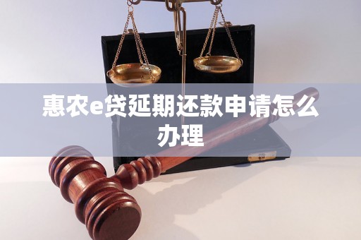 惠农e贷延期还款申请怎么办理