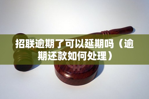 招联逾期了可以延期吗（逾期还款如何处理）