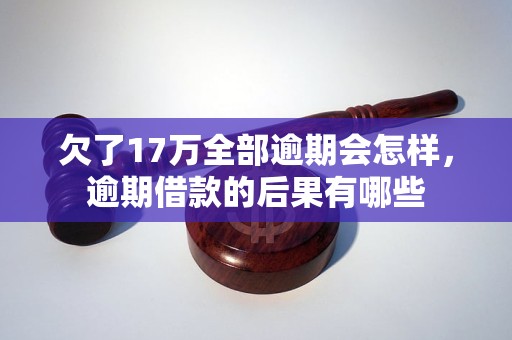 欠了17万全部逾期会怎样，逾期借款的后果有哪些