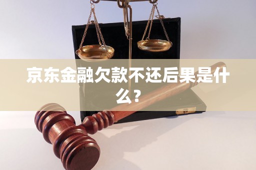 京东金融欠款不还后果是什么？