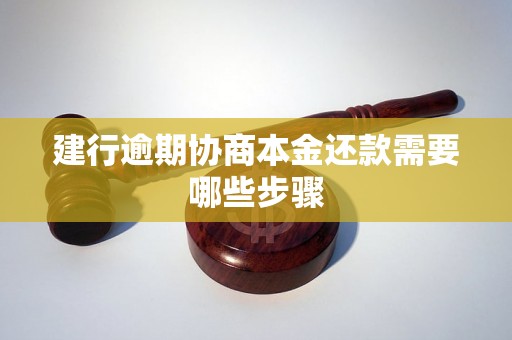 建行逾期协商本金还款需要哪些步骤