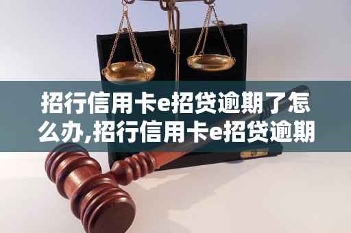 招行信用卡e招贷逾期了怎么办,招行信用卡e招贷逾期还款流程