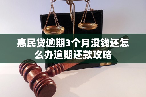 惠民贷逾期3个月没钱还怎么办逾期还款攻略