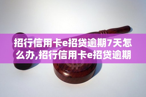 招行信用卡e招贷逾期7天怎么办,招行信用卡e招贷逾期后果及处理方法