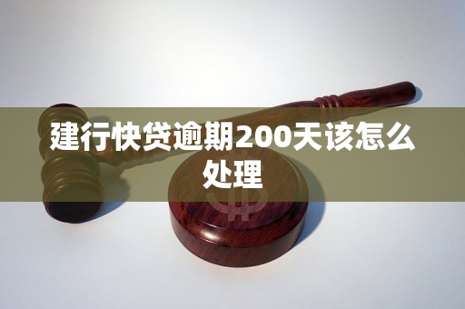 建行快贷逾期200天该怎么处理