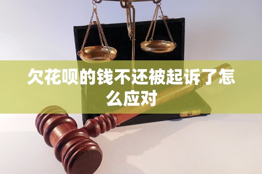 欠花呗的钱不还被起诉了怎么应对