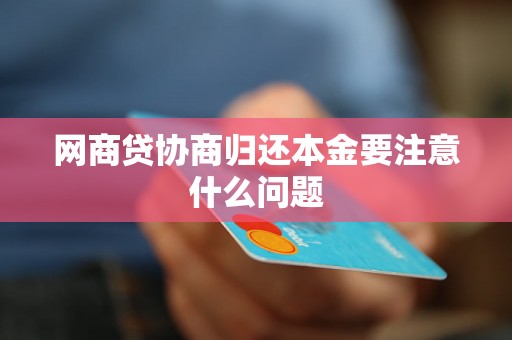 网商贷协商归还本金要注意什么问题