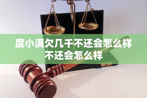 度小满欠几千不还会怎么样不还会怎么样