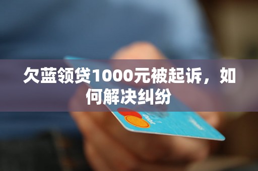 欠蓝领贷1000元被起诉，如何解决纠纷