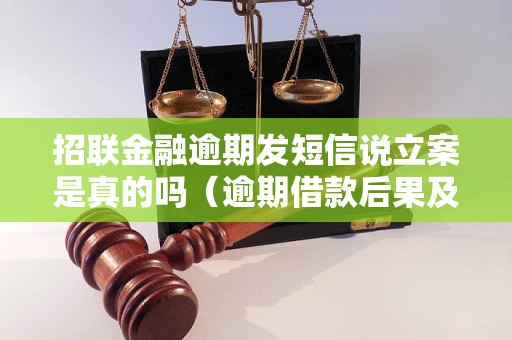 招联金融逾期发短信说立案是真的吗（逾期借款后果及处理方式）