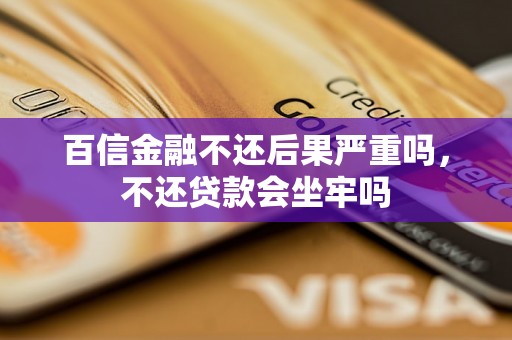 百信金融不还后果严重吗，不还贷款会坐牢吗