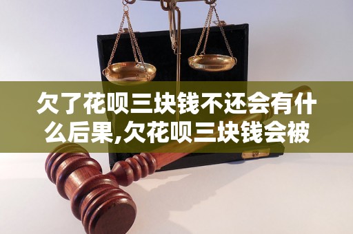 欠了花呗三块钱不还会有什么后果,欠花呗三块钱会被追究责任吗