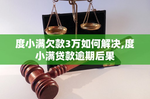 度小满欠款3万如何解决,度小满贷款逾期后果