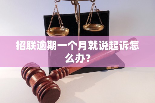 招联逾期一个月就说起诉怎么办？