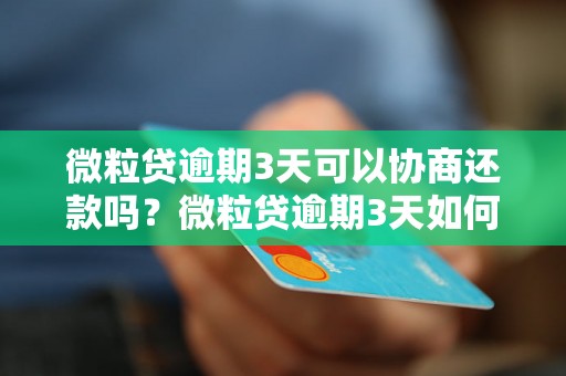 微粒贷逾期3天可以协商还款吗？微粒贷逾期3天如何处理？