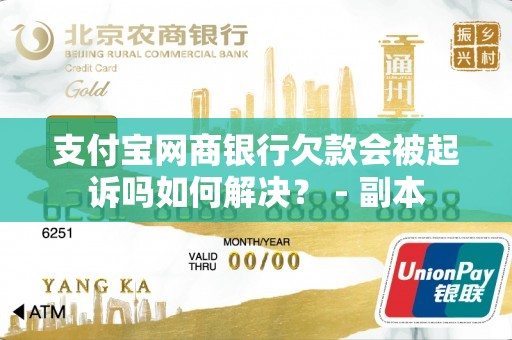 支付宝网商银行欠款会被起诉吗如何解决？ - 副本