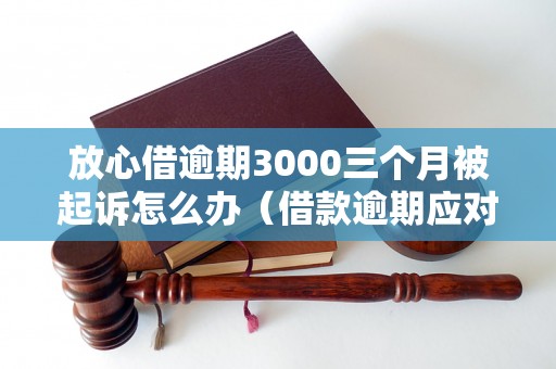 放心借逾期3000三个月被起诉怎么办（借款逾期应对方法详解）