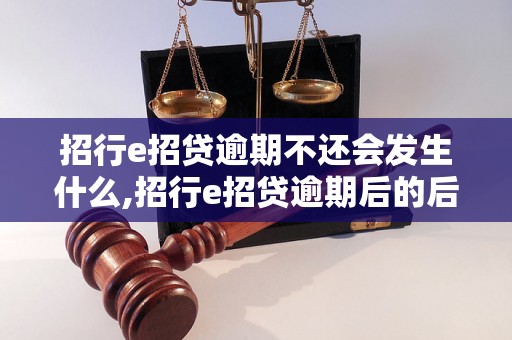 招行e招贷逾期不还会发生什么,招行e招贷逾期后的后果