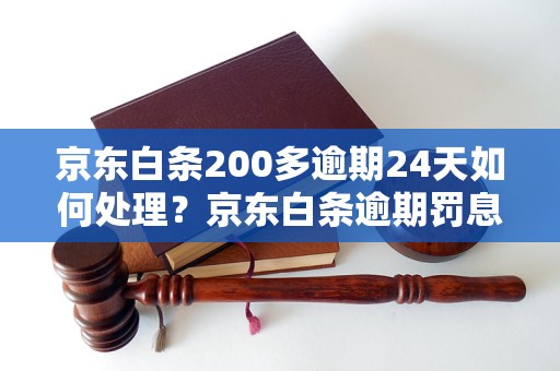 京东白条200多逾期24天如何处理？京东白条逾期罚息怎么计算？