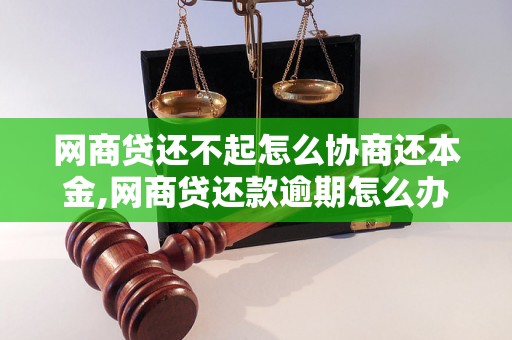 网商贷还不起怎么协商还本金,网商贷还款逾期怎么办