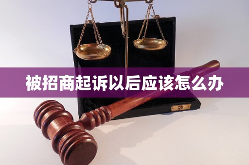 被招商起诉以后应该怎么办