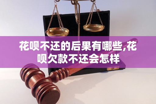 花呗不还的后果有哪些,花呗欠款不还会怎样