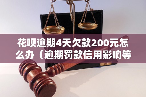 花呗逾期4天欠款200元怎么办（逾期罚款信用影响等解决方案）