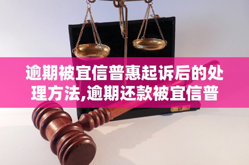 逾期被宜信普惠起诉后的处理方法,逾期还款被宜信普惠起诉怎么办