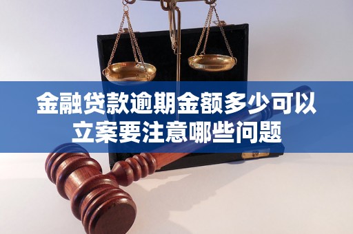 金融贷款逾期金额多少可以立案要注意哪些问题