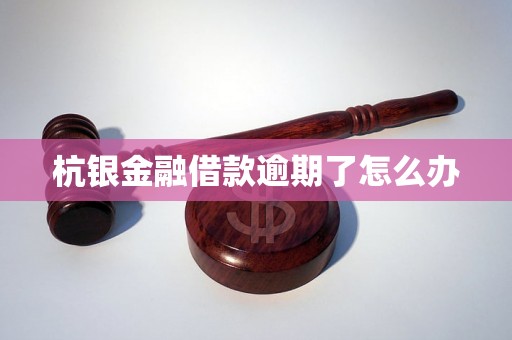 杭银金融借款逾期了怎么办