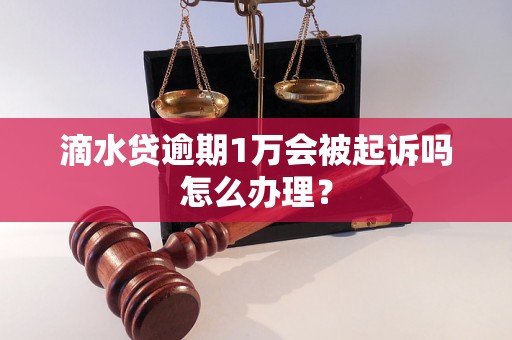 滴水贷逾期1万会被起诉吗怎么办理？