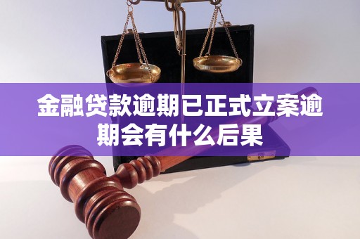 金融贷款逾期已正式立案逾期会有什么后果