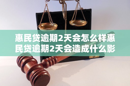 惠民贷逾期2天会怎么样惠民贷逾期2天会造成什么影响