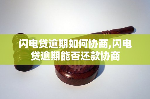 闪电贷逾期如何协商,闪电贷逾期能否还款协商