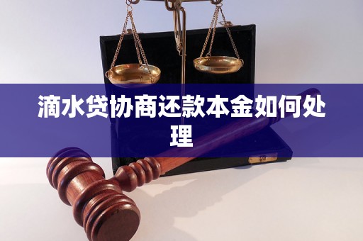 滴水贷协商还款本金如何处理