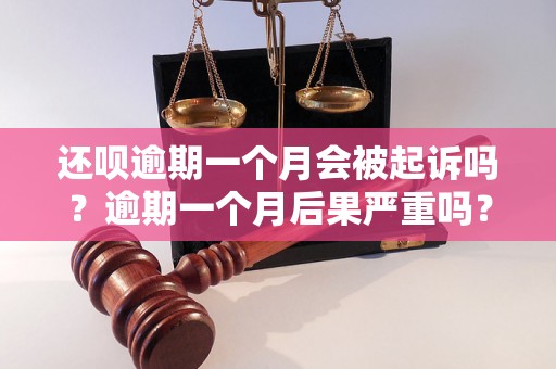 还呗逾期一个月会被起诉吗？逾期一个月后果严重吗？