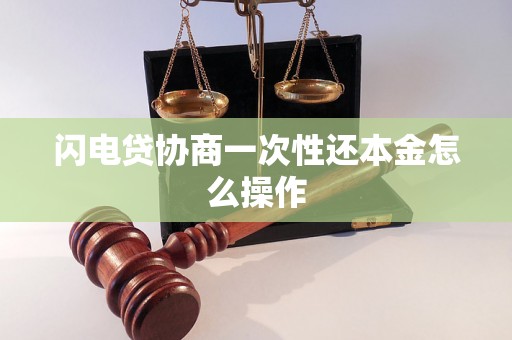 闪电贷协商一次性还本金怎么操作