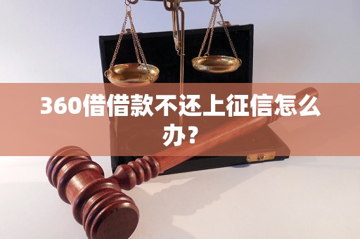 360借借款不还上征信怎么办？