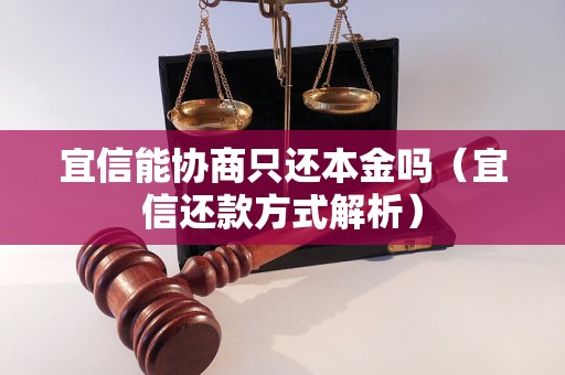 宜信能协商只还本金吗（宜信还款方式解析）