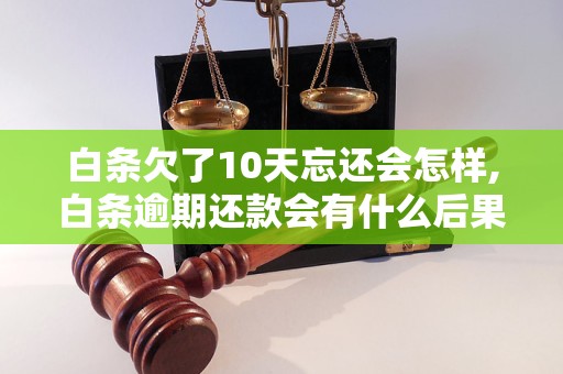 白条欠了10天忘还会怎样,白条逾期还款会有什么后果