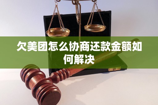 欠美团怎么协商还款金额如何解决