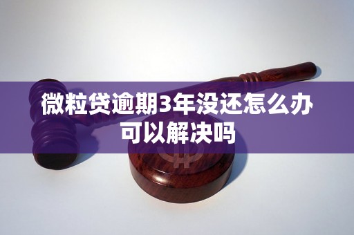 微粒贷逾期3年没还怎么办可以解决吗