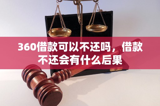 360借款可以不还吗，借款不还会有什么后果