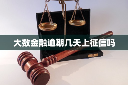 大数金融逾期几天上征信吗